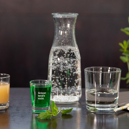 Das Bild zeigt alle Zutaten für den Pfeffi Fizz